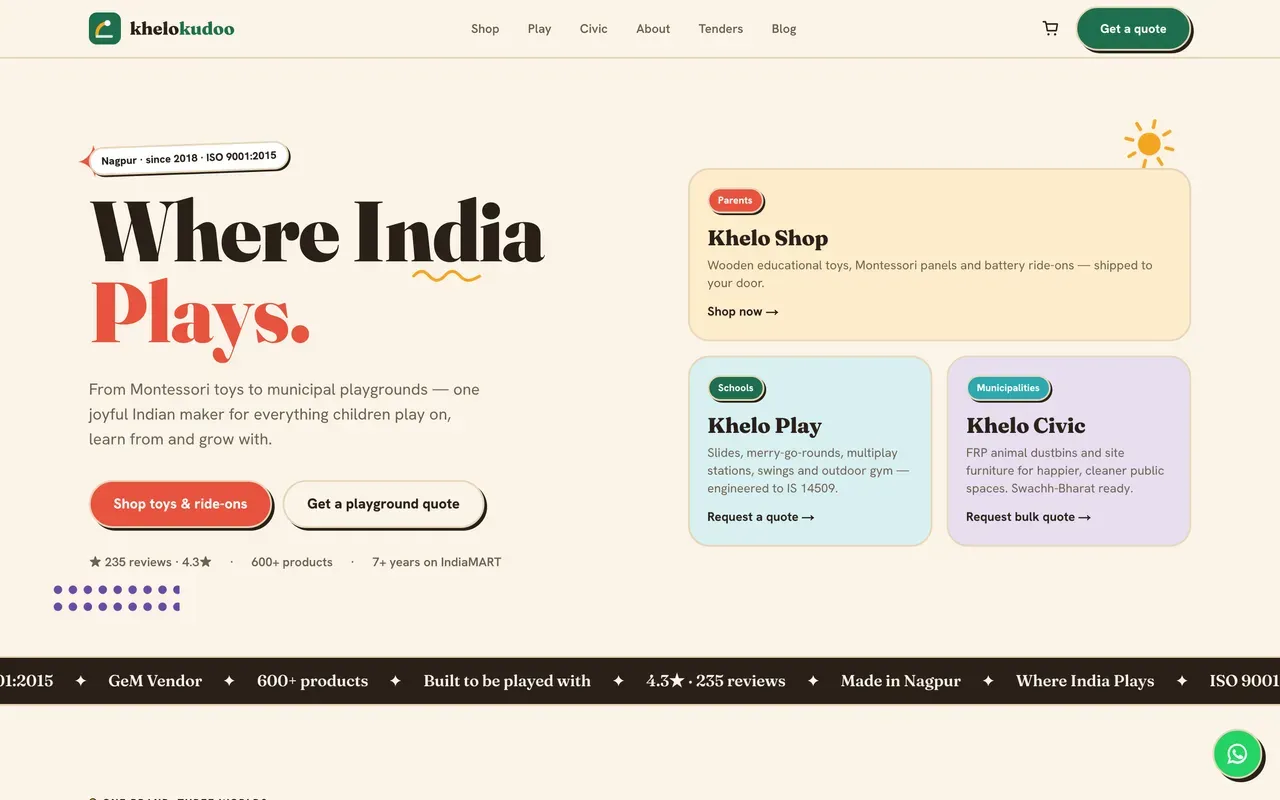 Khelo Kudoo website
